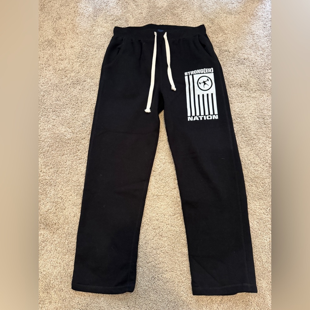 Men’s Elite FTS Black Sweatpants with White Graphic
